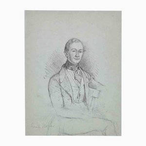 Portrait of a Man, Original Pencil Drawing, Late 19th-Century-ZCI-1163737