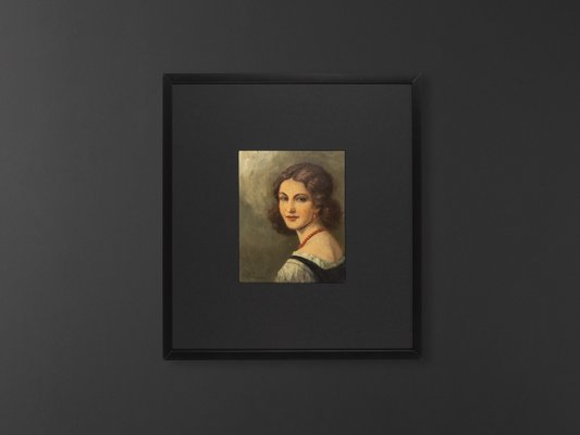 Portrait of a Woman, 1920s, Oil on Plate, Framed-GPP-1050261