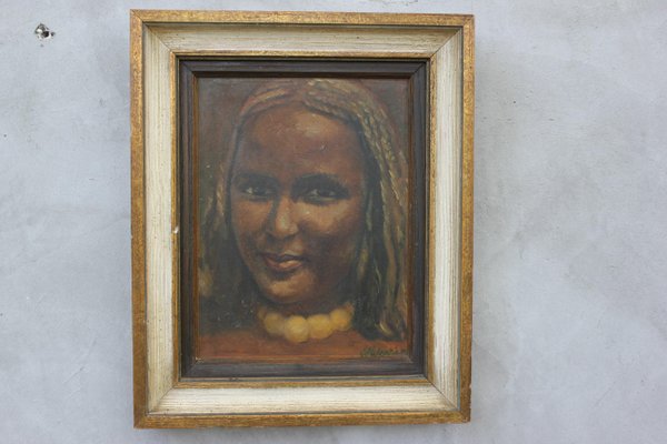 Portrait of a Young Girl, Oil on Canvas, Framed-UWJ-1103574