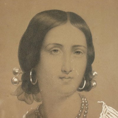 Portrait of a Young Woman, 1858, Pencil & Charcoal on Paper, Framed-VMM-1298783