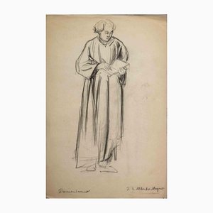 Portrait of Albertus Magnus, Original Drawing, Early 20th-Century-ZCI-1163397