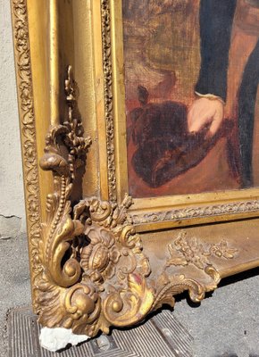 Portrait of Aristocrat, Large Oil on Canvas, 19th Century, Framed-SYQ-1742209