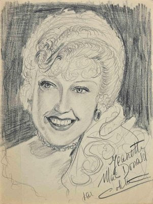 Portrait of Colette Macdonald, Original Drawing, Mid-20th Century-ZCI-1163161