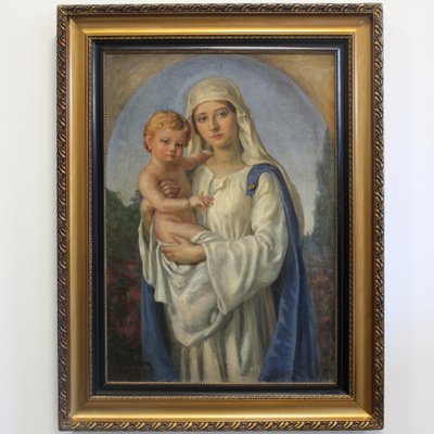 Portrait of Madonna & Child, 1902, Oil on Canvas, Framed-UMS-1383993