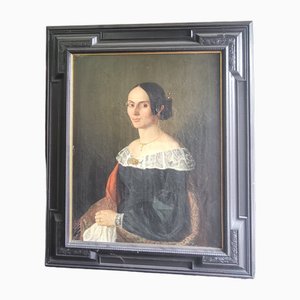 Portrait of Spanish Lady, 1890s, Oil on Canvas, Framed-TCS-1742955