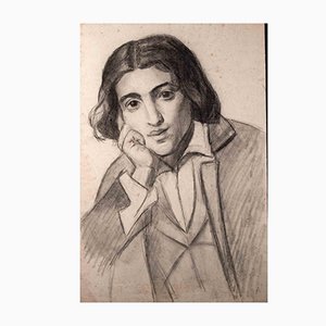 Portrait of the Young Thinker, Original Drawing, Late 19th-Century-ZCI-1245498