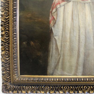 Portrait of Woman, 1800s, Oil on Canvas, Framed-UMS-1383987