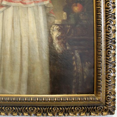 Portrait of Woman, 1800s, Oil on Canvas, Framed-UMS-1383987