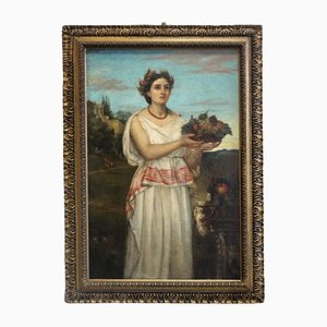 Portrait of Woman, 1800s, Oil on Canvas, Framed-UMS-1383987