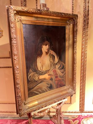 Portrait of Woman, 19th Century, Oil on Canvas, Framed-FLW-1402034