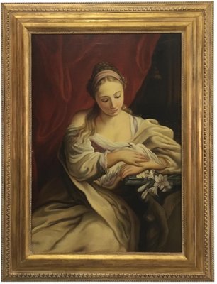 Portrait of Young Woman, Venetian School, 2008, Oil on Canvas, Framed-YUW-1314803