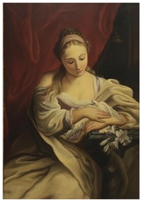 Portrait of Young Woman, Venetian School, 2008, Oil on Canvas, Framed-YUW-1314803