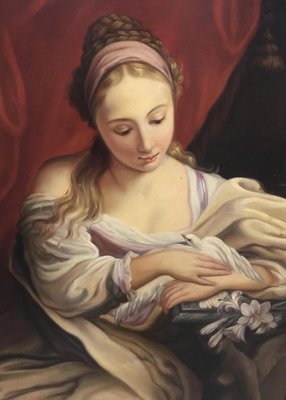 Portrait of Young Woman, Venetian School, 2008, Oil on Canvas, Framed-YUW-1314803