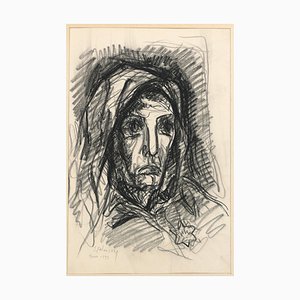 Portrait - Original Charcoal Drawing by Serge Fotinsky - 1943 1943-ZCI-757602