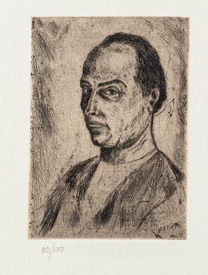 Portrait - Original Etching on Paper by Giuseppe Viviani - 20th Century 20th Century-ZCI-761623