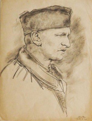 Portrait - Original Pencil Drawing on Paper by J. Hirtz - Early 20th Century Early 20th Century-ZCI-766311