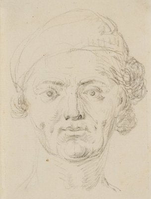 Portrait Study of a Man with a Cap, 1780, Pencil-OJR-1273255