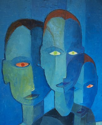 Portrait With Three Characters, Clemencet, 1972-ZJN-880744