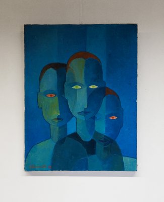 Portrait With Three Characters, Clemencet, 1972-ZJN-880744