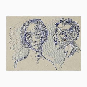 Portraits, Original Drawing, Early 20th-Century-ZCI-1165777