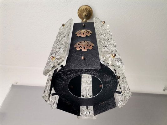 Portuguese Brutalist Black Cast Iron Hanging Lamp, 1960s-SCS-1747053