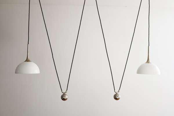 Posa 22 Counterweight Pendant Lamp in Nickel & Porcelain by Florian Schulz, 1980s-FJP-2033442