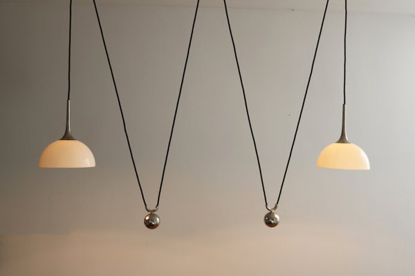 Posa 22 Counterweight Pendant Lamp in Nickel & Porcelain by Florian Schulz, 1980s-FJP-2033442