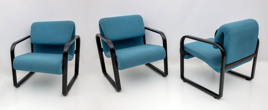 Post-Modern Italian Fabric and Metal Armchair attributed to Arflex, 1970s-FER-1702524