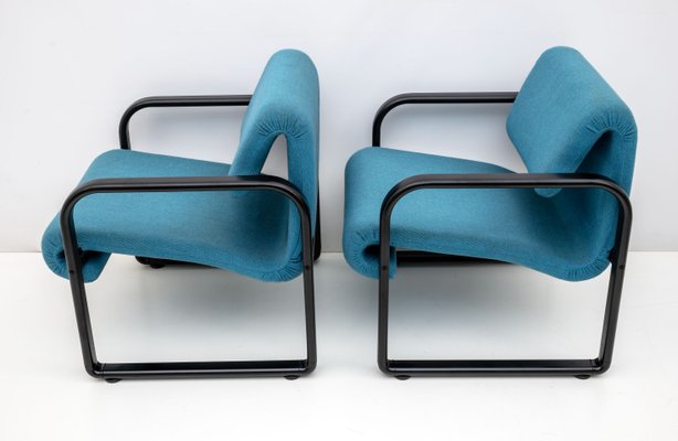 Post-Modern Italian Fabric and Metal Armchair attributed to Arflex, 1970s-FER-1702524