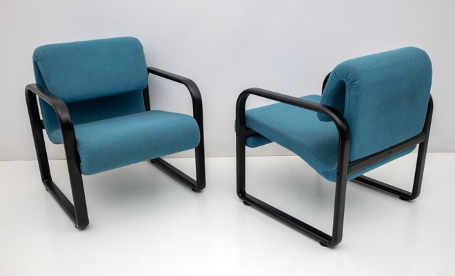 Post-Modern Italian Fabric and Metal Armchair attributed to Arflex, 1970s-FER-1702524