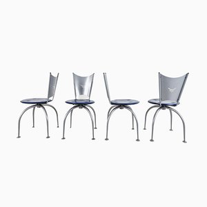 Post Modern Metal Dining Chairs, 1990s, Set of 4-IRH-1326763