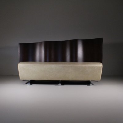 Post-Modern Wood and Leather Sofa by Paolo Deganello-VJY-1727764