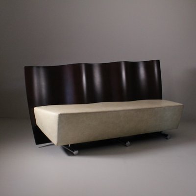 Post-Modern Wood and Leather Sofa by Paolo Deganello-VJY-1727764