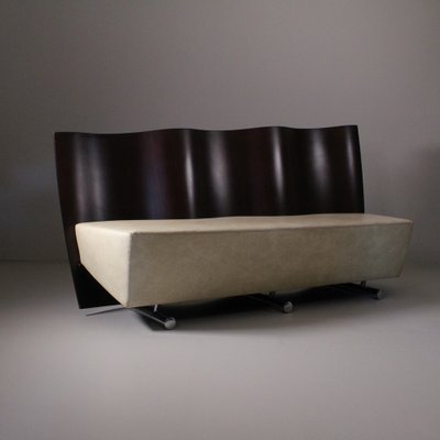 Post-Modern Wood and Leather Sofa by Paolo Deganello-VJY-1727764