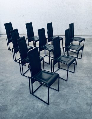 Postmodern Architectural Dining Chairs, Italy, 1980s, Set of 10-RQV-920146