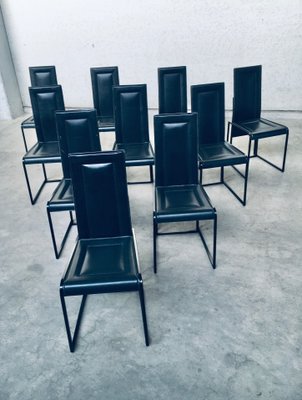 Postmodern Architectural Dining Chairs, Italy, 1980s, Set of 10-RQV-920146