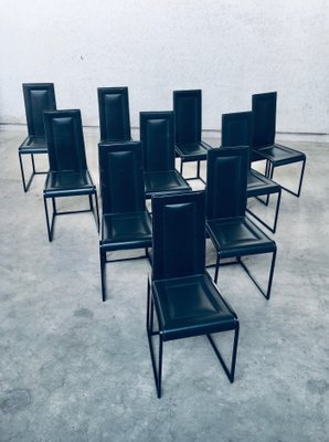 Postmodern Architectural Dining Chairs, Italy, 1980s, Set of 10-RQV-920146