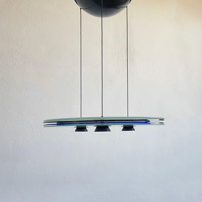 Postmodern Aurora Halogen Pendant Lamp attributed to Perry King for Arteluce, Italy, 1980s-EHE-1431524