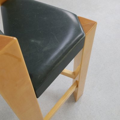 Postmodern Bar Stools in Leather, 1990s, Set of 3-RZV-1785486