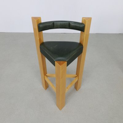 Postmodern Bar Stools in Leather, 1990s, Set of 3-RZV-1785486