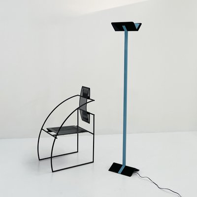 Postmodern Black & Blue Floor Lamp, 1980s-WZS-2031447