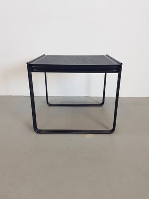 Postmodern Black Perforated Metal Nesting Tables, 1980s, Set of 3-AXJ-1723157