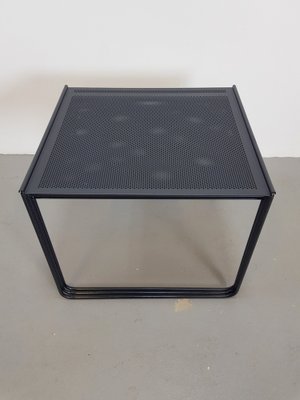 Postmodern Black Perforated Metal Nesting Tables, 1980s, Set of 3-AXJ-1723157