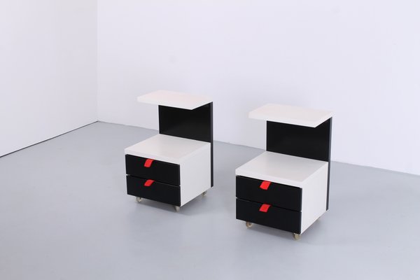 Postmodern Black & White Nightstands from Ikea, 1980s, Set of 2-XT-1347736