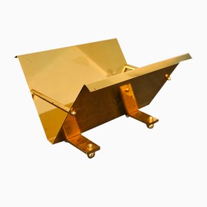 Postmodern Brass Magazine Rack, 1960s-CIP-2024439