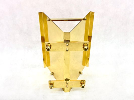 Postmodern Brass Magazine Rack, 1980s-ZCY-1749147