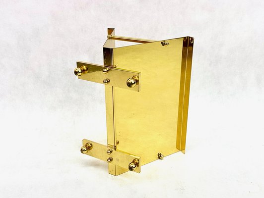 Postmodern Brass Magazine Rack, 1980s-ZCY-1749147