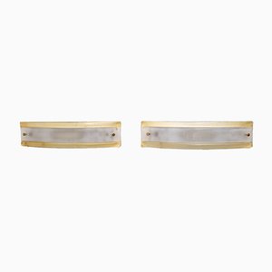 Postmodern Curved Sconces in Murano Glass from Leucos, 1980s, Set of 2-FER-978425