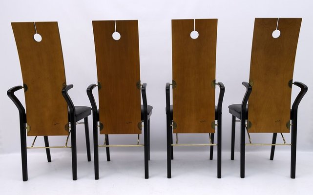 Postmodern Dining Chairs by Pierre Cardin, Italy, 1980s, Set of 4-FER-965761