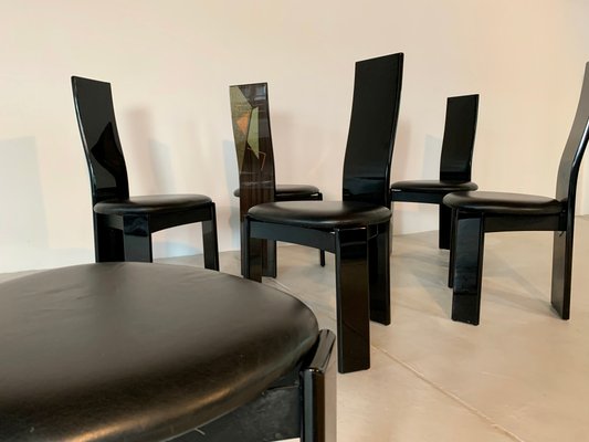 Postmodern Dining Chairs from Pietro Constantini, Set of 7-WID-960004